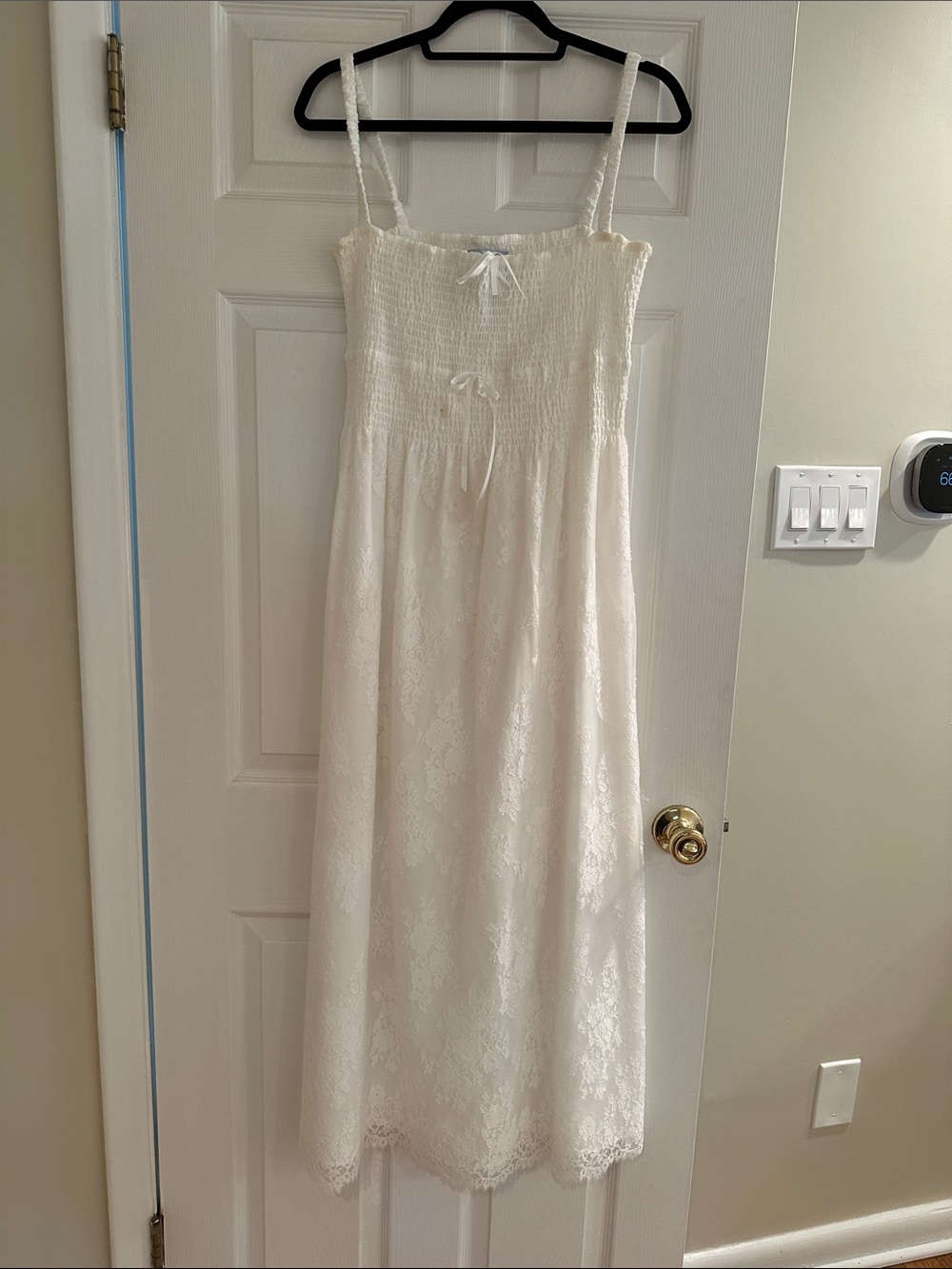 Hill House Home White Lace Sundress with Smocked Bodice